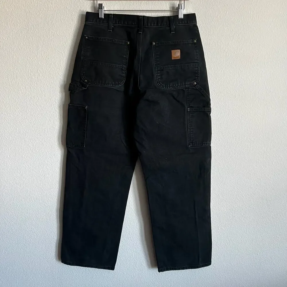 Carhartt B136 BLK black double knee work wear carpenter pants